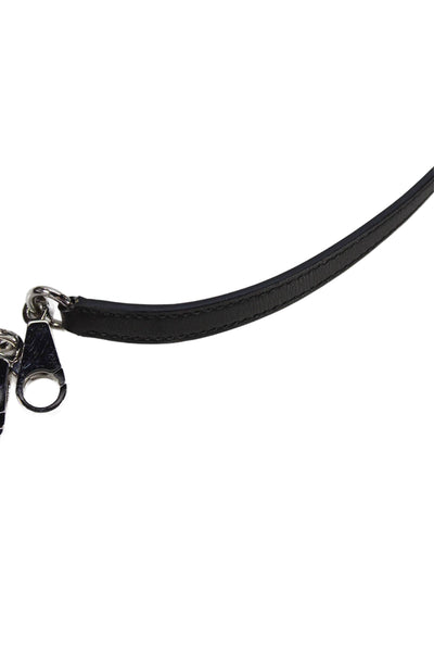 Hermes Womens Leather Silver Tone Shoulder Handbag Strap Black