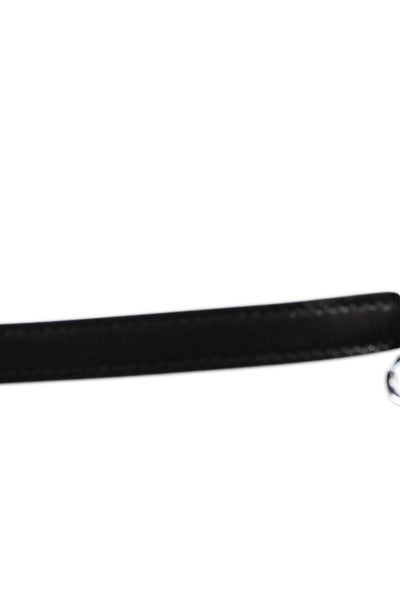 Hermes Womens Leather Silver Tone Shoulder Handbag Strap Black