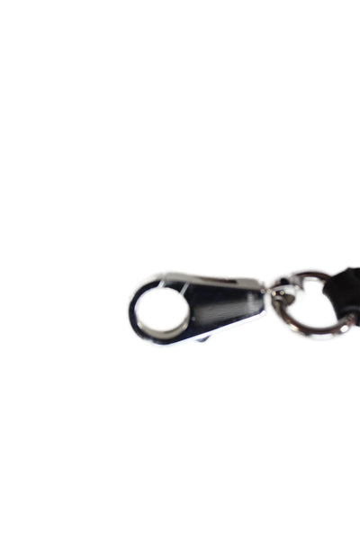 Hermes Womens Leather Silver Tone Shoulder Handbag Strap Black