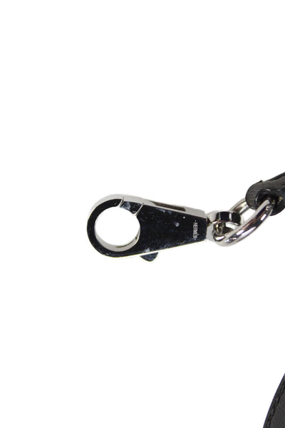 Hermes Womens Leather Silver Tone Shoulder Handbag Strap Black