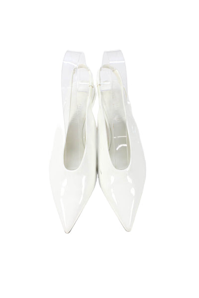 Steve Madden Womens Monroe Slingbacks Pumps White Size 6 Medium