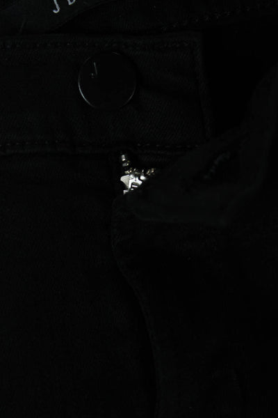J Brand Womens Cropped Straight Black Jeans Mid Rise Button Size 25