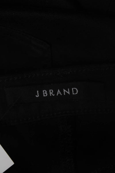 J Brand Womens Cropped Straight Black Jeans Mid Rise Button Size 25