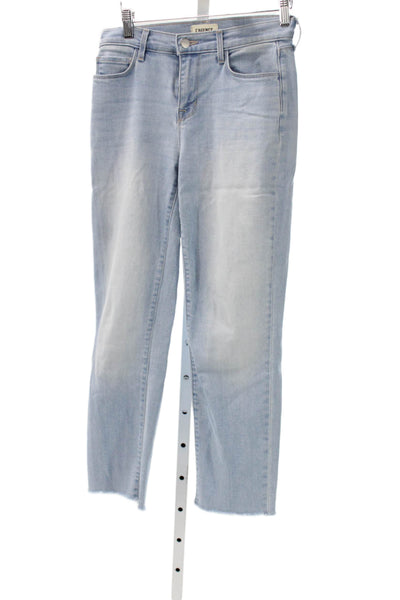 L Agence Women Cropped Skinny Jeans Light Blue High Rise Size 24