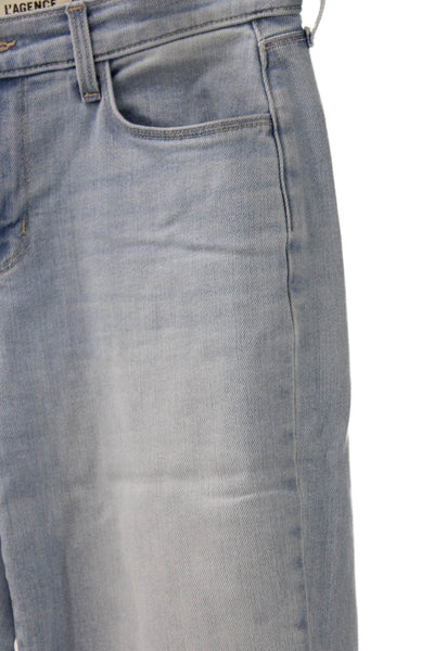 L Agence Women Cropped Skinny Jeans Light Blue High Rise Size 24