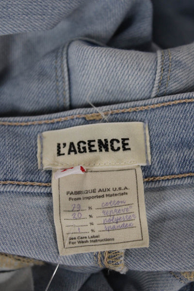 L Agence Women Cropped Skinny Jeans Light Blue High Rise Size 24