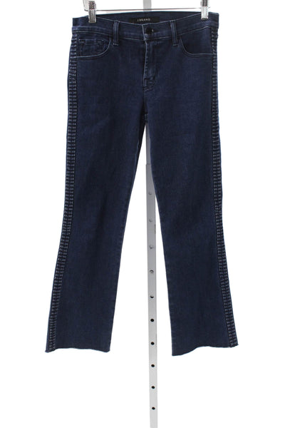 J Brand Womens Dark Blue Cropped Straight Mid Rise Jeans Size 25