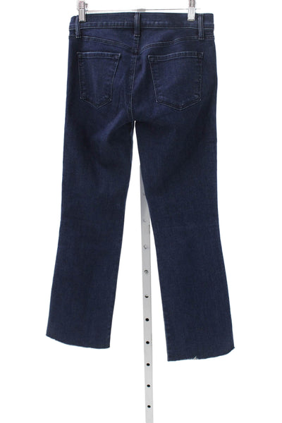 J Brand Womens Dark Blue Cropped Straight Mid Rise Jeans Size 25