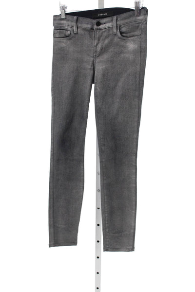 J Brand Womens Skinny Ankle Jeans Dark Gray Button Mid Rise 27 Inseam Size 24