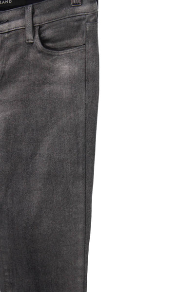 J Brand Womens Skinny Ankle Jeans Dark Gray Button Mid Rise 27 Inseam Size 24