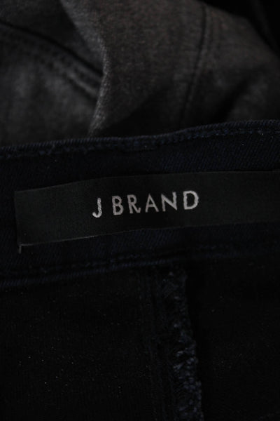 J Brand Womens Skinny Ankle Jeans Dark Gray Button Mid Rise 27 Inseam Size 24