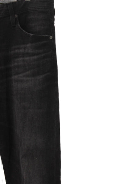 AG Adriano Goldschmied Mens Black Skinny Straight Jeans Designer Size 33