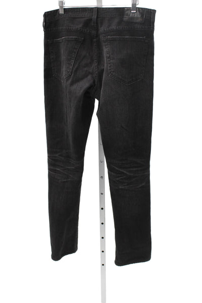 AG Adriano Goldschmied Mens Black Skinny Straight Jeans Designer Size 33