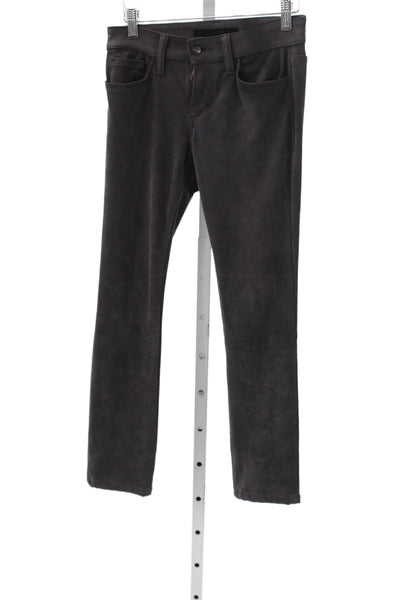 Joes Jeans Unisex Black Mid Rise Pants Cotton Blend Button Size 24