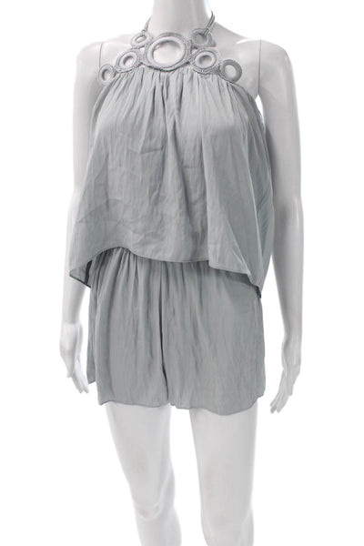 Ramy Brook Women Gray Halter Sleeveless Jumpsuit Petite Size 2XS