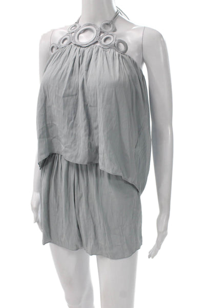 Ramy Brook Women Gray Halter Sleeveless Jumpsuit Petite Size 2XS