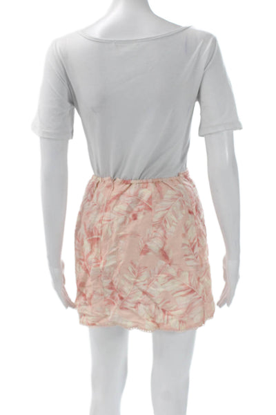 Show Me Your Mumu Womens Mini Wrap Skirt Pink Floral Linen Blend Size XS