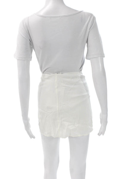 Sunday Best Women Mini Pencil Straight Skirt White Viscose Size 00
