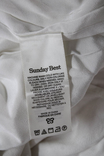 Sunday Best Women Mini Pencil Straight Skirt White Viscose Size 00