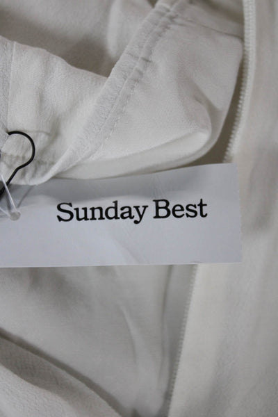 Sunday Best Women Mini Pencil Straight Skirt White Viscose Size 00