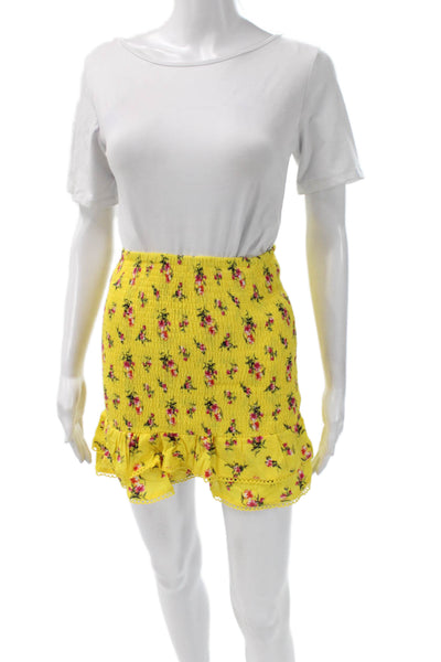 Lost + Wander Womens Mini Sundress Floral Yellow Square Neck Size XS