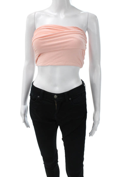 Lovers + Friends Womens Cropped Pink Sleeveless Top Size 2XS