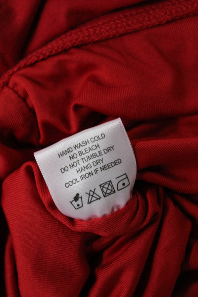 Lovers + Friends Women Cropped Red Long Sleeve Top Viscose Silk Size XS