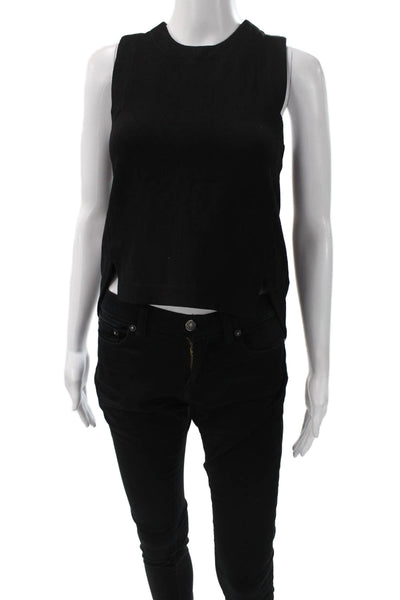 Monica Rose For Lovers & Friends Women Cropped Black Tank Polyester Size XS
