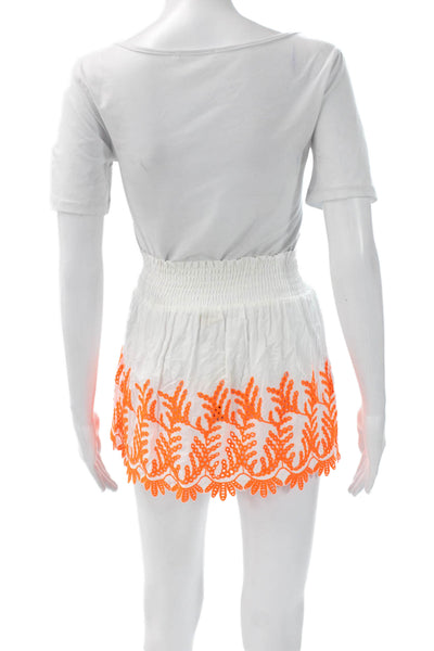 Ramy Brook Womens Peasant Mini Floral Cotton Blend Skirt White Size 2XS
