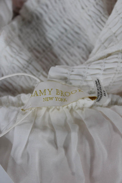 Ramy Brook Womens Peasant Mini Floral Cotton Blend Skirt White Size 2XS