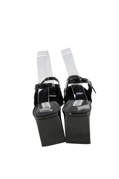 Steve Madden Women's Pointed Toe Block Heel Slingback Sandals Black Size 8.5