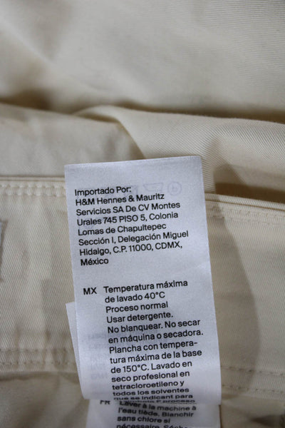 COS Unisex Beige Chino Pants Button 34in 97% Cotton 3% Spandex Size 12