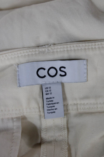 COS Unisex Beige Chino Pants Button 34in 97% Cotton 3% Spandex Size 12