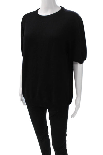 Malo Unisex Black 100% Cashmere Pullover Crew Neck Short Sleeve Size S