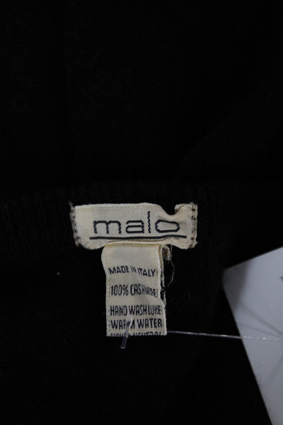 Malo Unisex Black 100% Cashmere Pullover Crew Neck Short Sleeve Size S