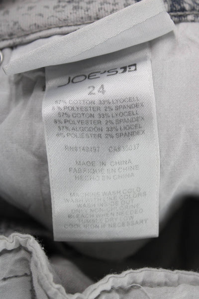 Joes Womens Petite Ankle Skinny Gray Snake Print Jeans Button Size 24