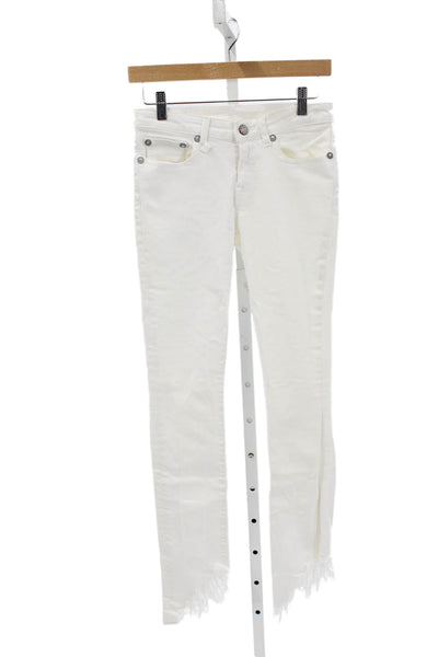 R13 Womens Skinny White Jeans Mid Rise Size 25