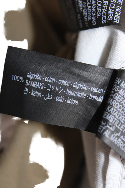 Zara Women Chino Khaki Pants Tan Cotton Button Size L