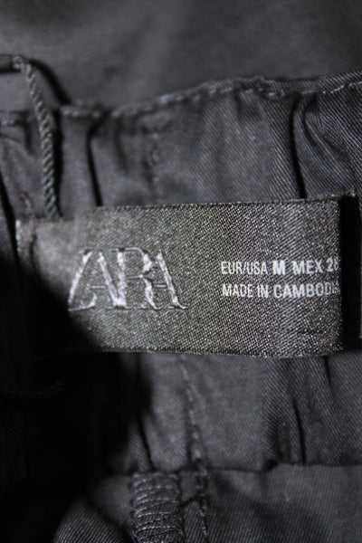 Zara Women A-Line Maxi Skirt Black Cotton Size M