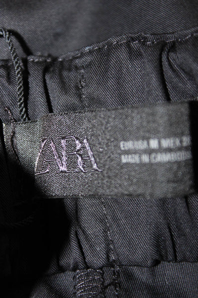 Zara Women A-Line Maxi Skirt Black Cotton Size M