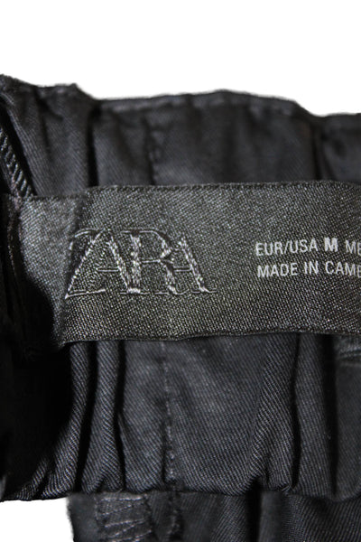 Zara Women A-Line Maxi Skirt Black Cotton Size M