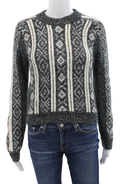 Rag & Bone Unisex Fair Isle Pullover Sweater Dark Gray Alpaca Blend Size S