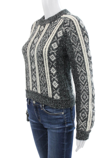 Rag & Bone Unisex Fair Isle Pullover Sweater Dark Gray Alpaca Blend Size S