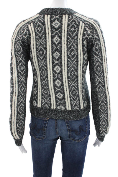 Rag & Bone Unisex Fair Isle Pullover Sweater Dark Gray Alpaca Blend Size S