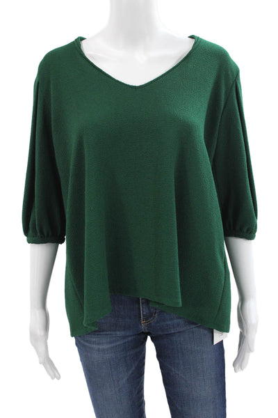 Ba&Sh Womens Green Tunic Blouse V Neck 3/4 Sleeve Polyester Size 0