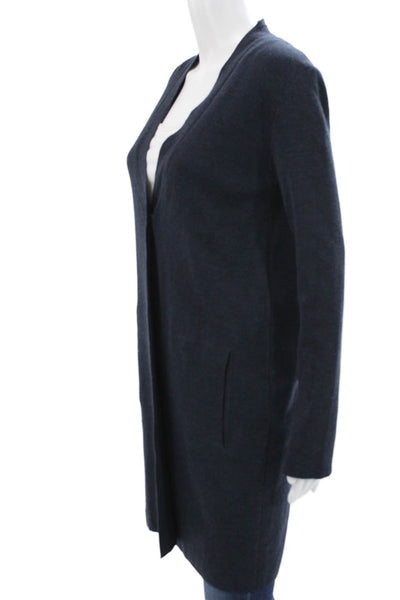 D. Exterior Unisex Cardigan Navy V-Neck 100% Lana Extrafine Longsleeve Size S