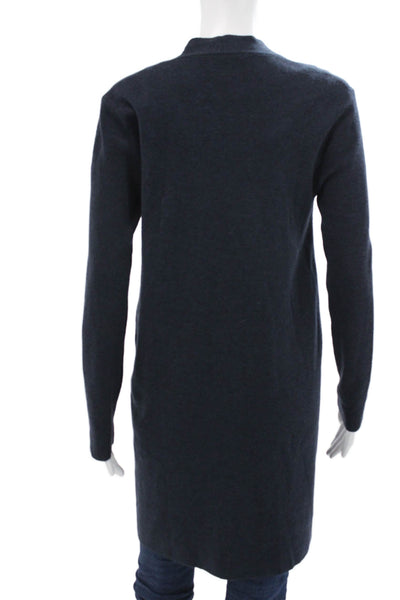 D. Exterior Unisex Cardigan Navy V-Neck 100% Lana Extrafine Longsleeve Size S