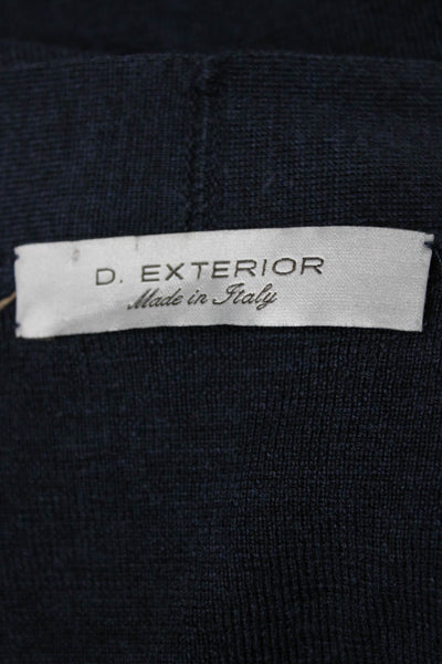 D. Exterior Unisex Cardigan Navy V-Neck 100% Lana Extrafine Longsleeve Size S