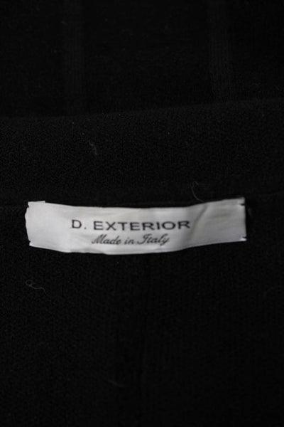 D. Exterior Womens Black Mock Neck Long Sleeve Blazer Designer Size S