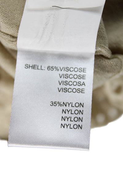 Faith Connexion Womens Cropped Button Up Geometric Beige Size S